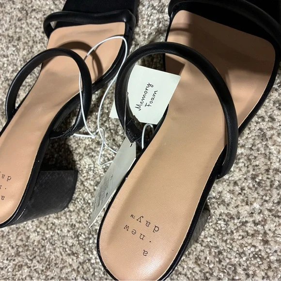 A New Day Black Heeled Sandals - Picture 2 of 5